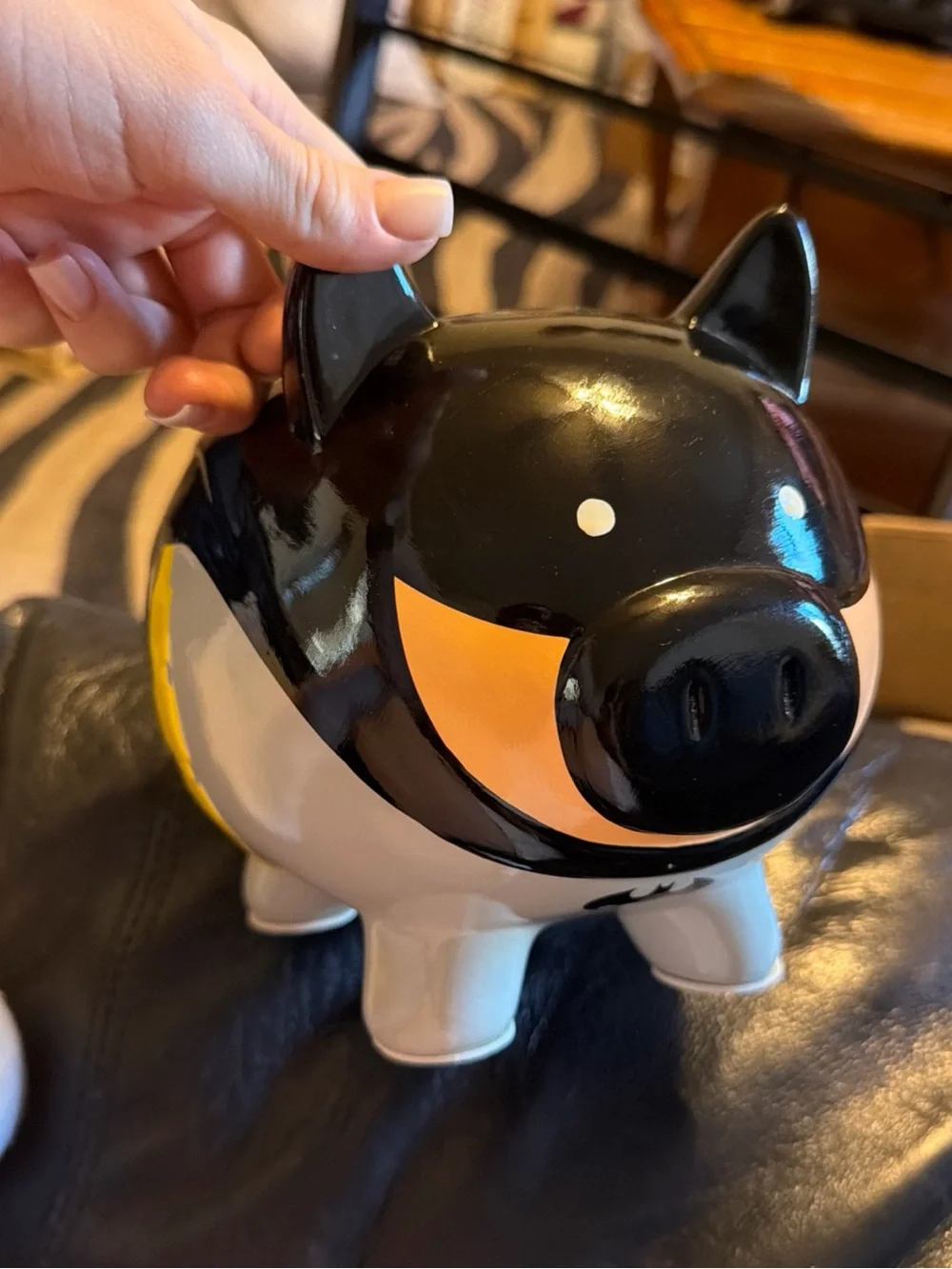 DC Comics Black and Pink Ceramic Piggy Bank